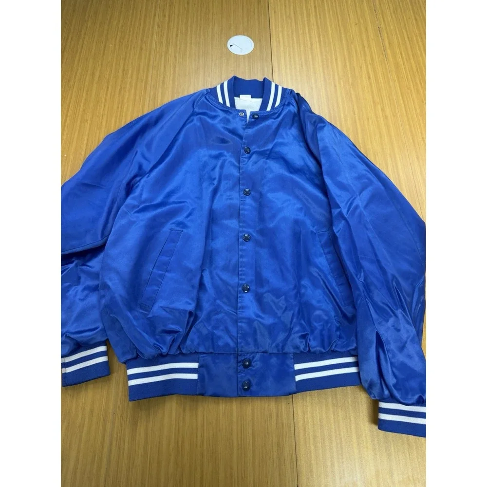 Vintage Express Mail US Postal Service Satin Varisty Bomber Jacket Mens L Snap